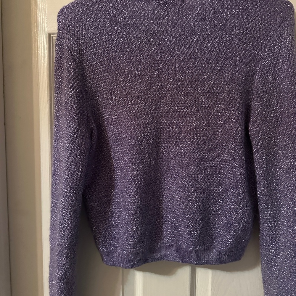 Maje Lavender Knit Button-Front Cardigan with Gold-Tone Buttons size 1 - Picture 5 of 8